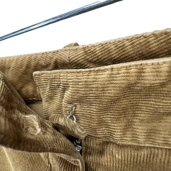 Theory Pants Womens 12 Tan‎ Gold Corduroy Slim Straight High Rise Modern Classic - Picture 10 of 15